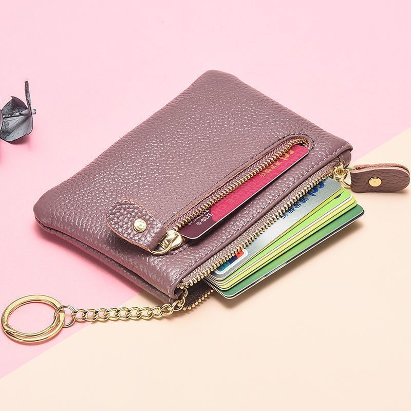 Real Soft Leather Texture Coin Purse Women'S Short Small Wallet Soft Leather Driver'S License Handbag Fashion Zipper Coin Bag - Image 2